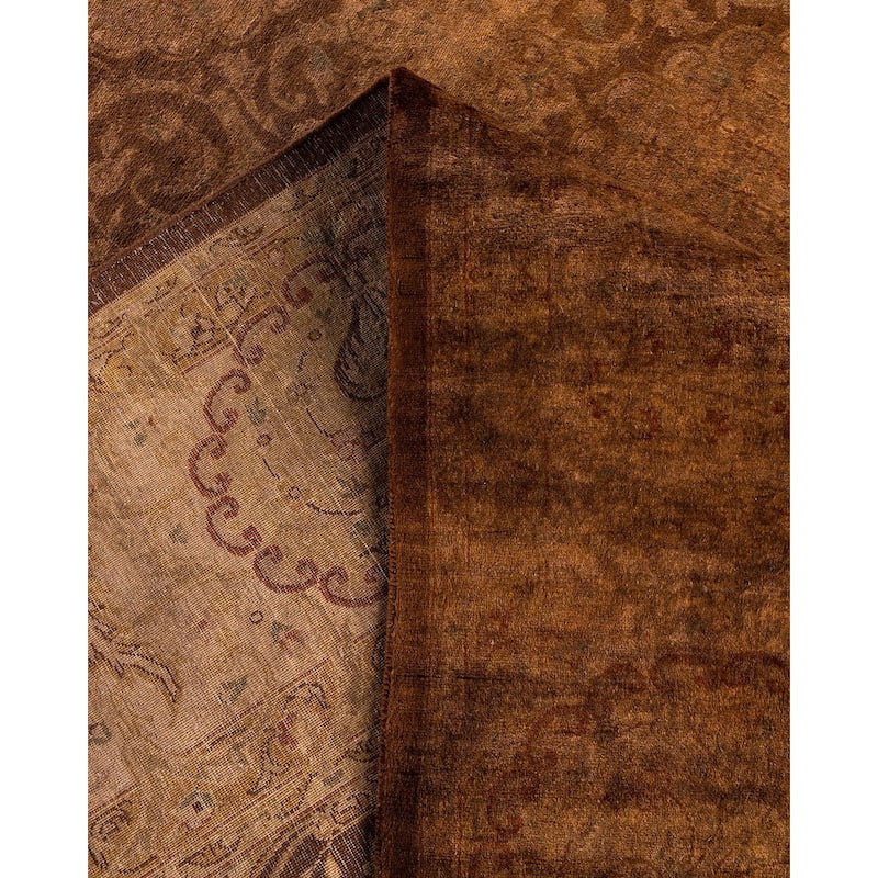 Fine Vibrance One-of-a-Kind Hand-Knotted Area Rug - Brown, 8' 2" x 10' 2" - 8' 2" x 10' 2"