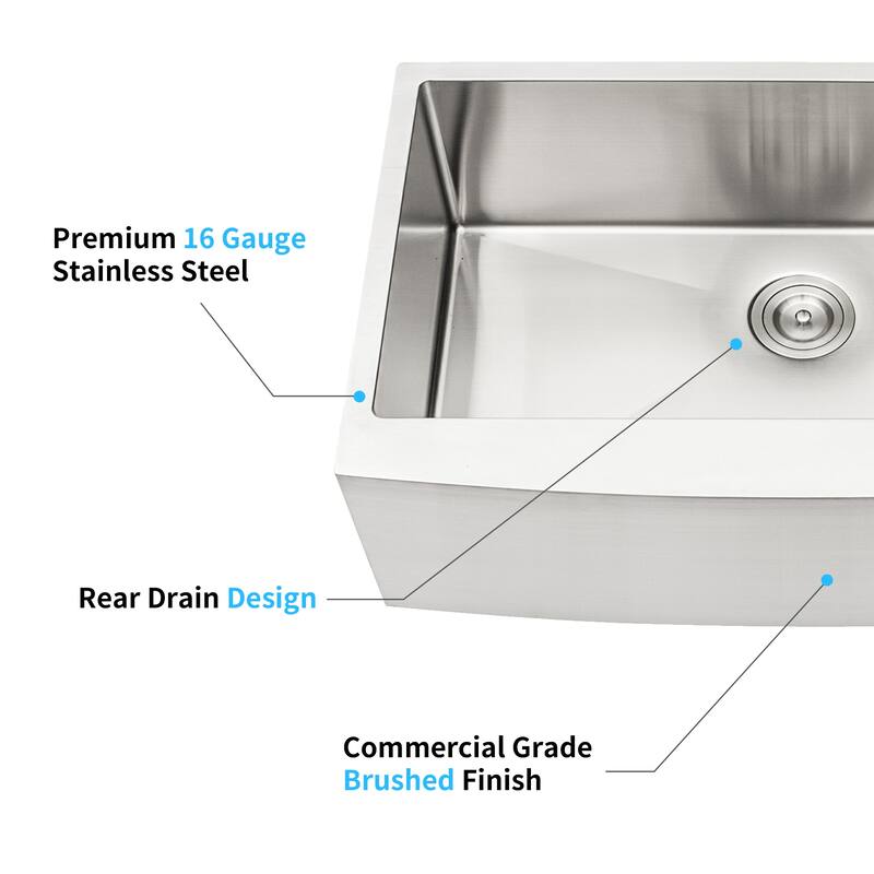 Farmhouse Apron Single Bowl Stainless Steel Kitchen Sink