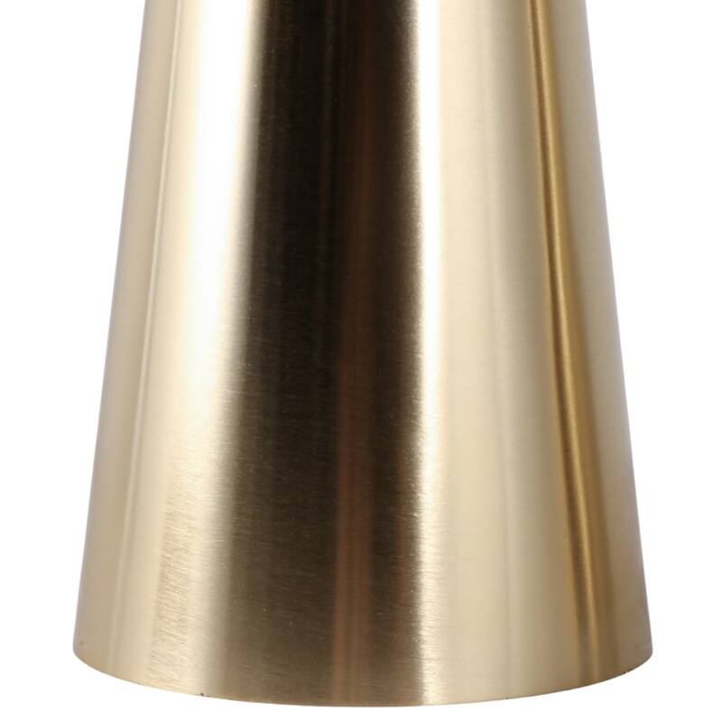 Glass Side Table Round Top Pedestal Base (Set of 2) - 22/24" Gold - 24.0"