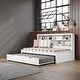 preview thumbnail 8 of 15, Twin Bookcase Daybed in White With Twin Trundle
