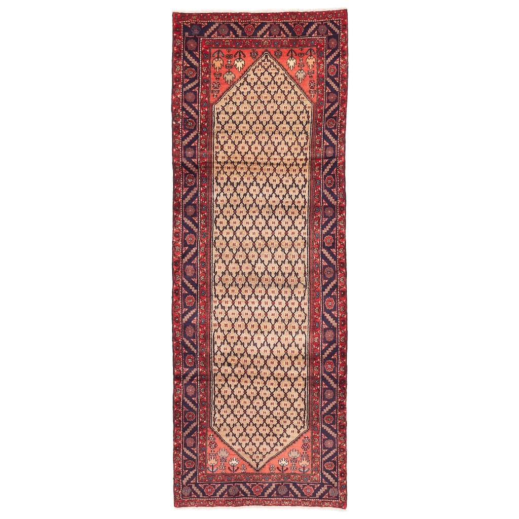 ECARPETGALLERY Hand-knotted Andelz Light Brown Wool Rug - 3'3 x 9'4