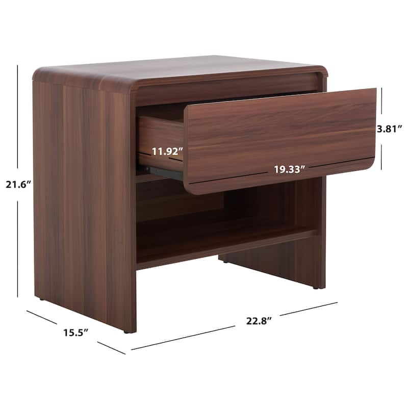 SAFAVIEH Arsenio 1-Drawer 1-Shelf Nightstand Table