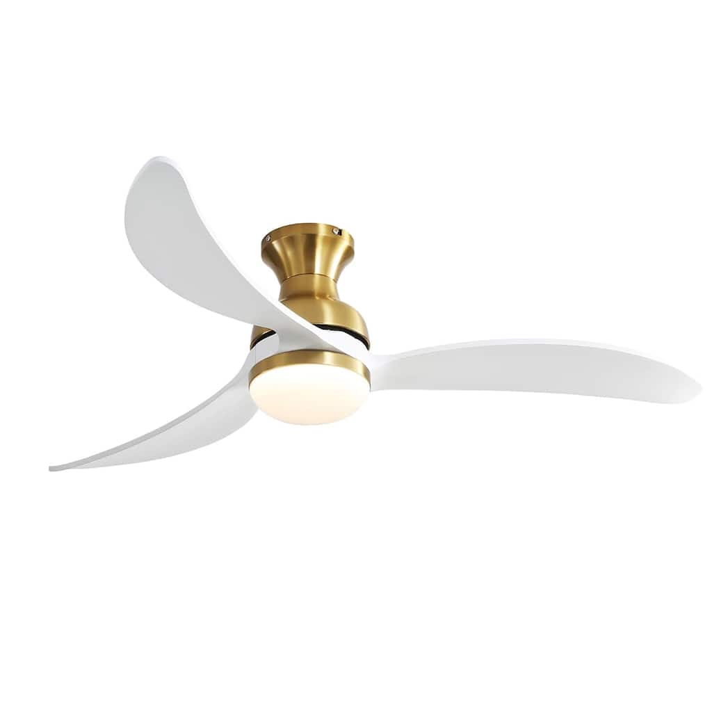 Modern Ceiling Fan With 3 Color Dimmable 3 Solid Wood Blades