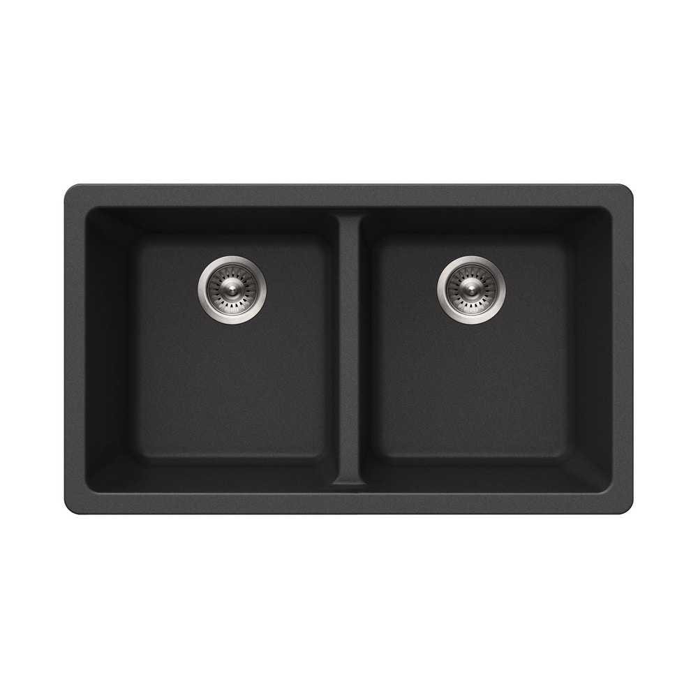 Houzer M-300U Quartztone 31-1/8" Undermount Double Basin Granite