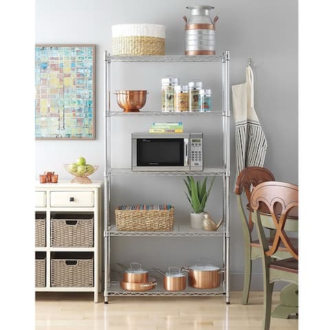 Metal 5-Shelf Heavy Duty Storage Shelving Unit Steel Organizer Wire Rack