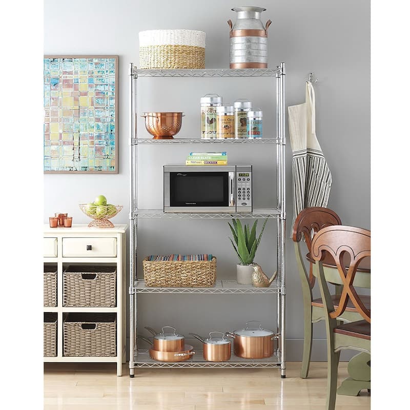 Metal 5-Shelf Heavy Duty Storage Shelving Unit Steel Organizer Wire Rack