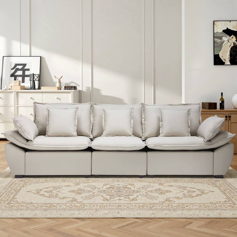 Oversized Upholstered Sofas with Deep Seat for Living Room