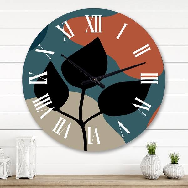Modern clock blue & natural