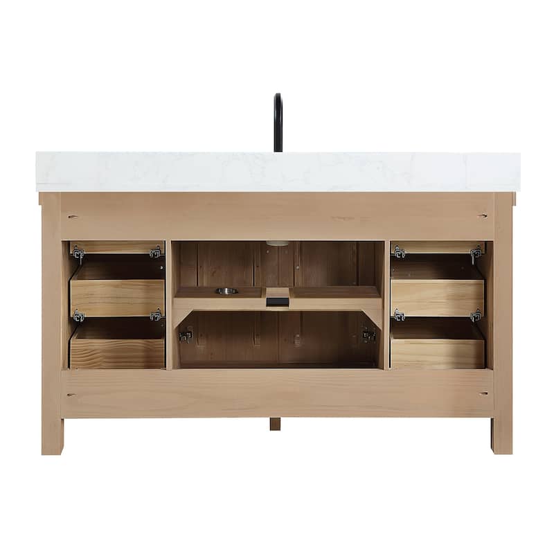 Javier Bath Vanity with Composite Stone Top and Mirror