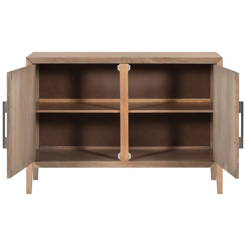 Wooden Cabinet with 2 Metal handles and 2 Doors