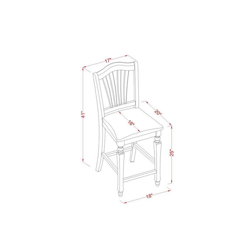 Pub Table and Kitchen Chairs Set - Rustic Dining Table with 4 Chairs - Asian Hardwood Furniture