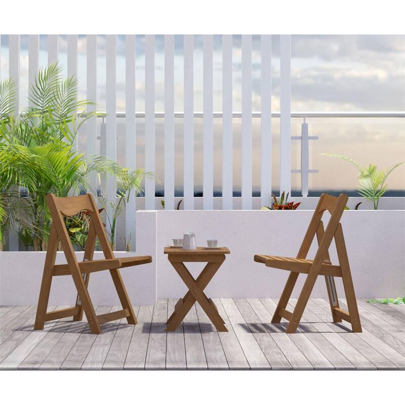 Outdoor Foldable Table Chairs Set (2 Chairs & Table), Set of 3