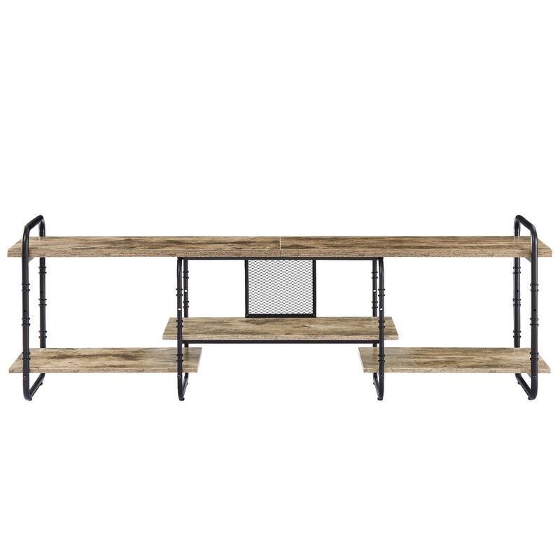 VECELO Industrial TV Stand for TV up to 71 inch,Entertainment Center TV Console Table