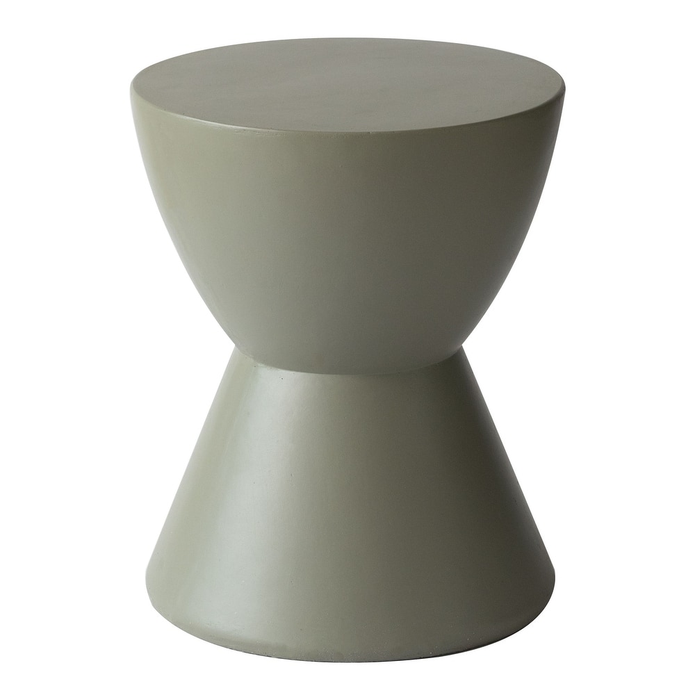 Loft 14-Inch Modern Round Accent Fiberstone Side Table for Indoor Outdoor Patio, Living Room, or Home Office