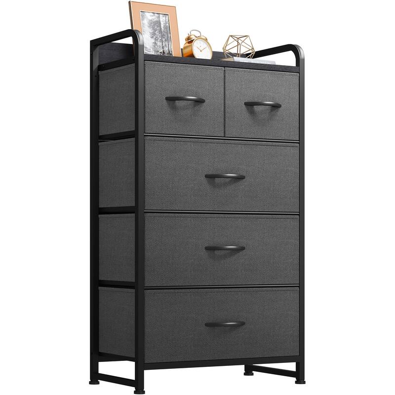 Modern Wide Dresser Storage Tower with 5 Drawers