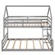 preview thumbnail 8 of 16, Twin Over Full Wood Bunk Bed w/Ladder & Safety Guardrails, Can be Divided Into Two Beds, Wooden Bunk Bed Frame for Kids Bedroom