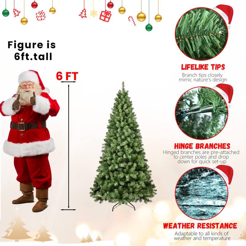 Modern Green Round Tip Christmas Tree