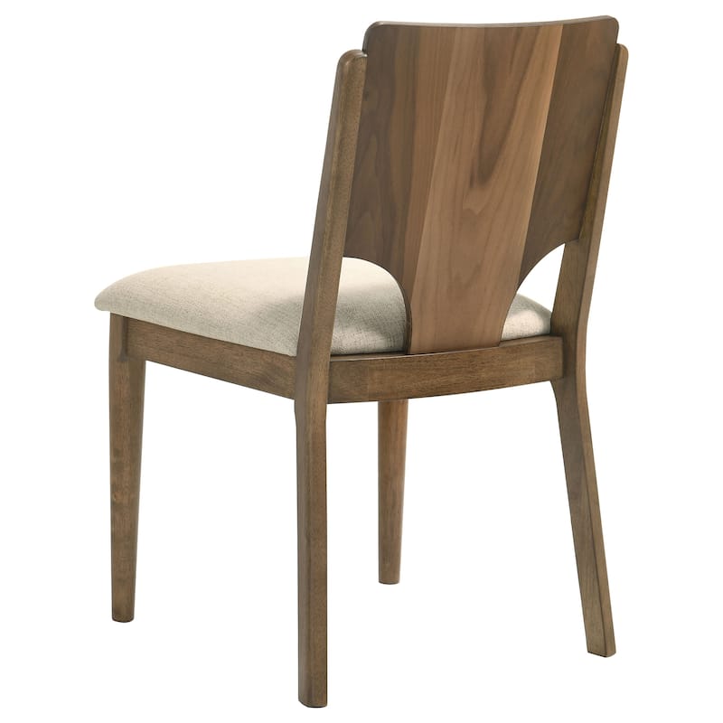 2pc Set Mid-Century Modern Wood Back Foam Padded Seat Wood Upholstery
