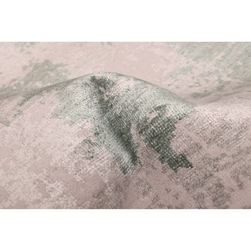 ECARPETGALLERY Hand-knotted Legacy Dark Green, Light Grey Silk, Wool Rug - 2'6 x 12'0