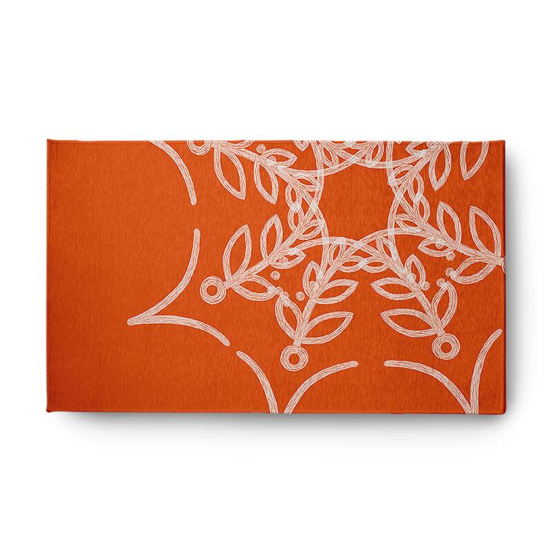 Web Art Halloween Design Chenille Area Rug - 3' x 5' - Orange