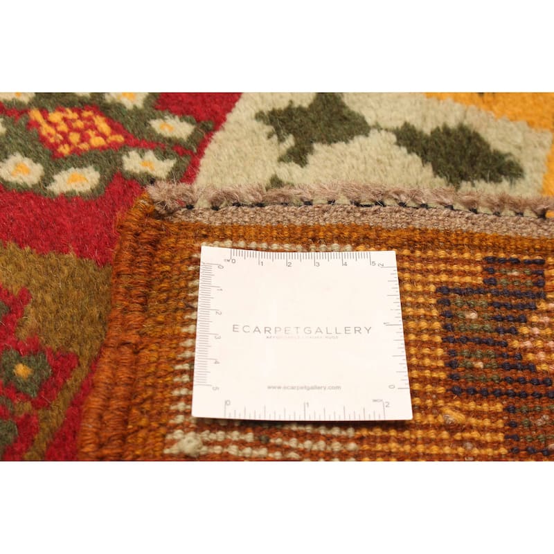 ECARPETGALLERY Hand-knotted Afghan Multi Color Wool Rug - 2'11 x 8'11