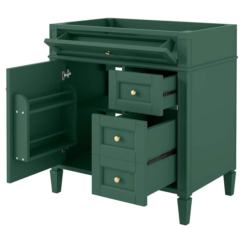GDFStudio - Merrow Modern Freestanding Bathroom Vanity with 2 Drawers and a Tip-out Drawer (NOT INCLUDE BASIN) - 29.3'W