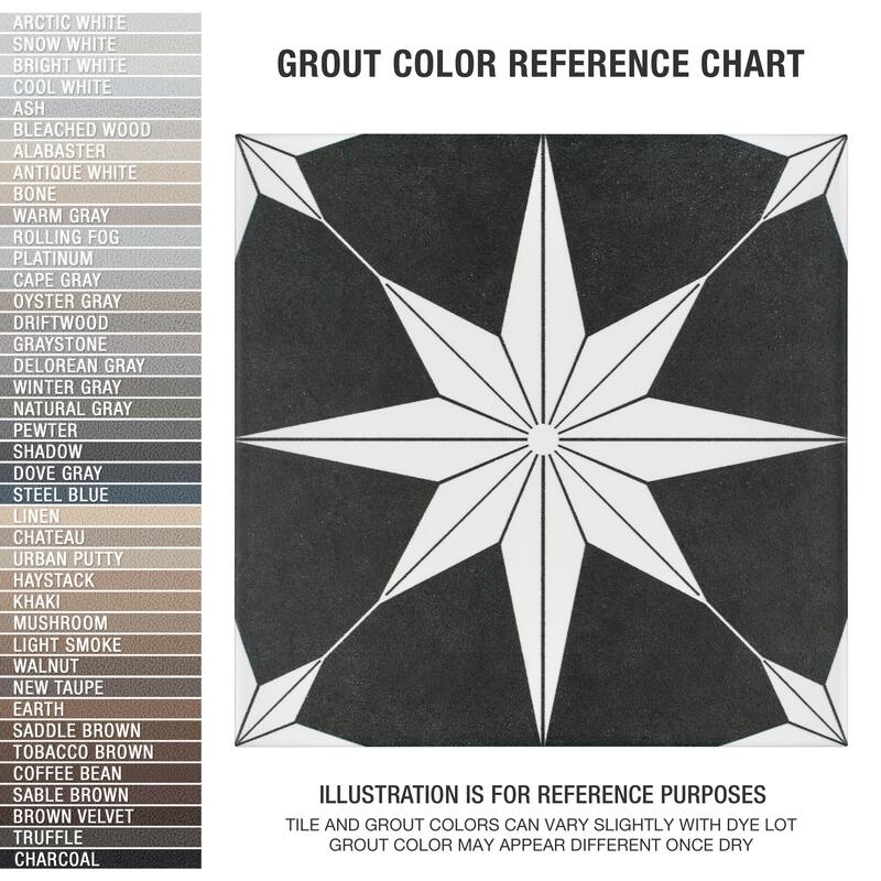 Merola Tile Stella Night 9-3/4" x 9-3/4" Porcelain Floor and Wall Tile