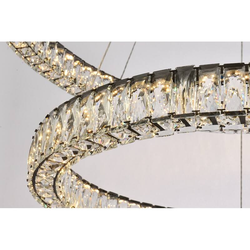 Indigo Home 42 inch LED round double ring pendant in black