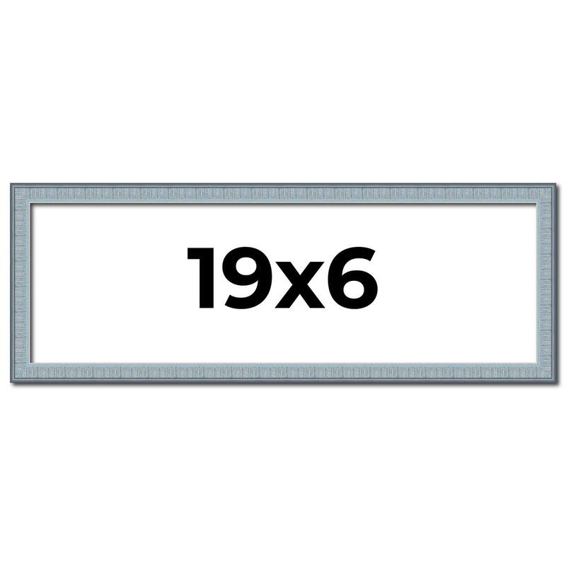 19x6 Frame Rustic Sky Blue Solid Wood Picture Frame | 0.75 Inch