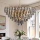 preview thumbnail 1 of 12, 32" Grey Modern Crystal Chandelier Round Crystals Chandeliers 8-Tier Crystal Pendant Light 9-Light for Dining Room Living Room Grey chandelier