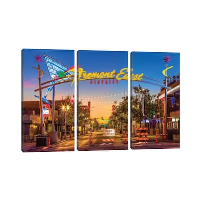 iCanvas "Las Vegas Fremont East Before Sunrise" by Susanne Kremer 3-Piece Canvas Wall Art Set