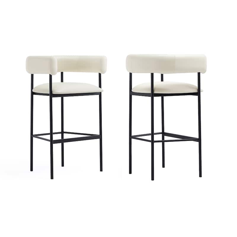 Onda Vegan Leather Metal Upholstered Barstool