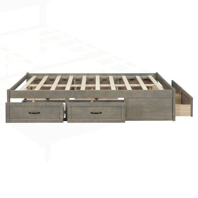 Sophisticated Platform Bed with Abundant Storage and Stylish Design