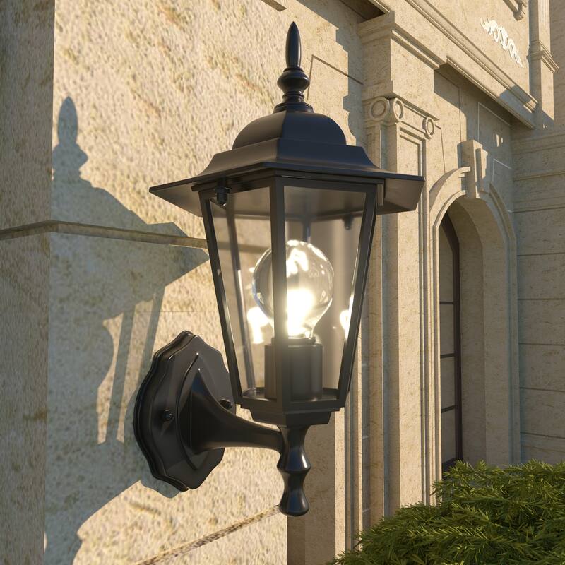 1- Light Outdoor Textured Black Wall Mount Light
