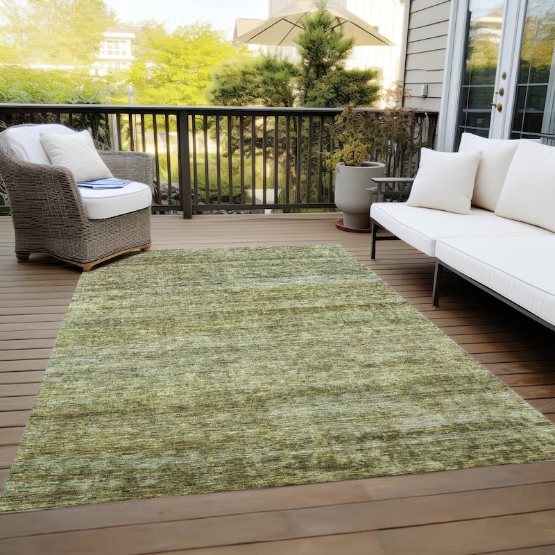 Machine Washable Indoor/ Outdoor Ombre Solid Chantille Rug