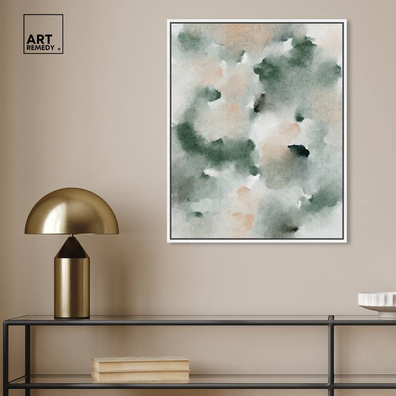 Art Remedy Smoky And Blush Shadows Framed Watercolor Boho Abstracts