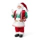 preview thumbnail 83 of 92, Glitzhome 18"H Faux Fur Christmas Santa Figurines with Porcelain Face