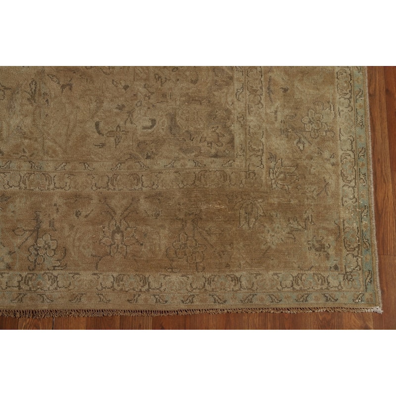 Traditional Floral Kashan Persian Area Rug Hand-Knotted Wool Carpet - 7'6" x 12'5"
