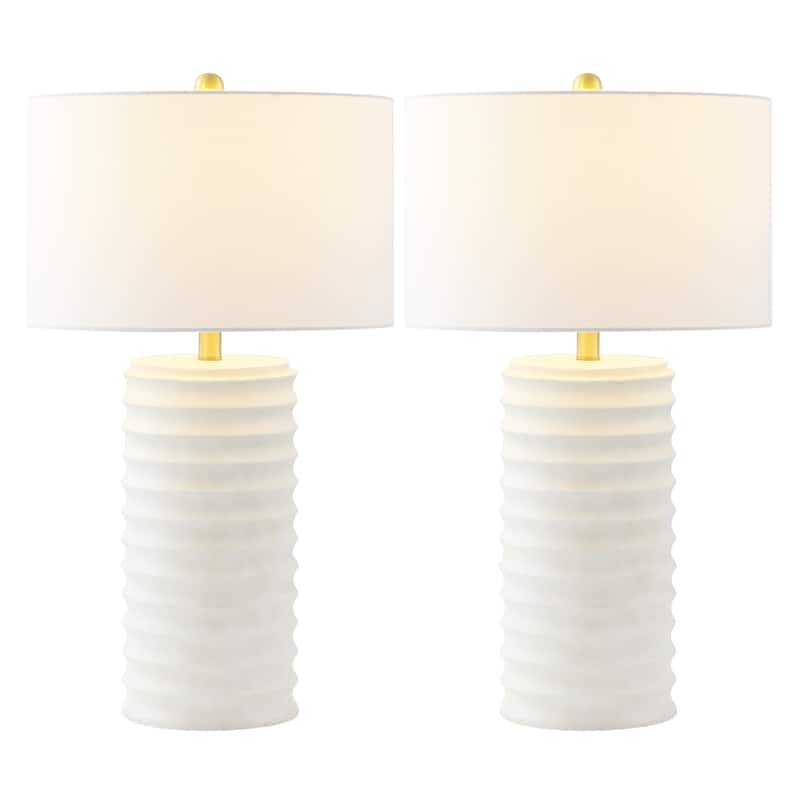 SAFAVIEH Lighting Teruyo Grey LED Table Lamps (Set of 2) - 16"x16"x28.5" - 16"W x 16"D x 29"H
