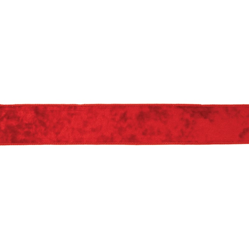Metallic Gold Wired Ribbon 2.5 Inch x 10 Yards for Holiday Crafts - 360” x 2.5”x 0.25” - Red