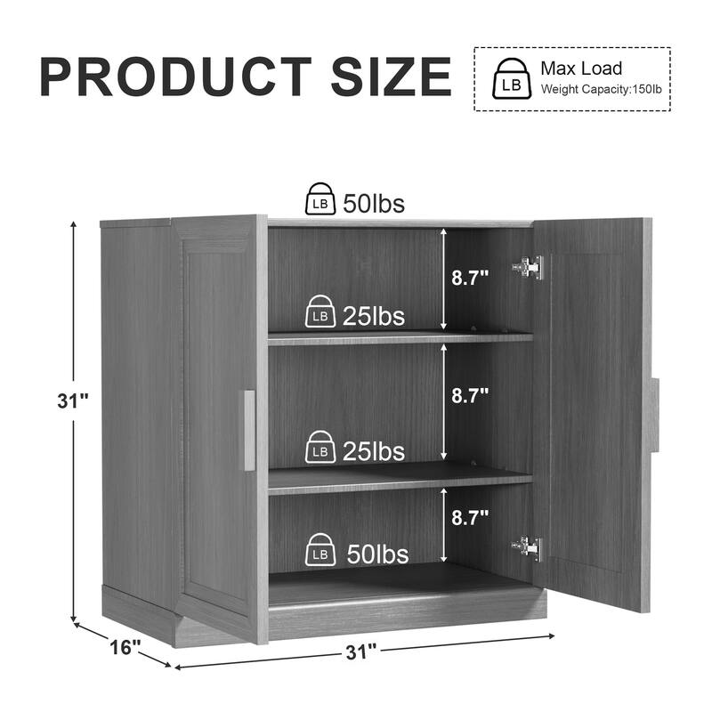 Classic Storage Cabinet with Adjustable Shelves