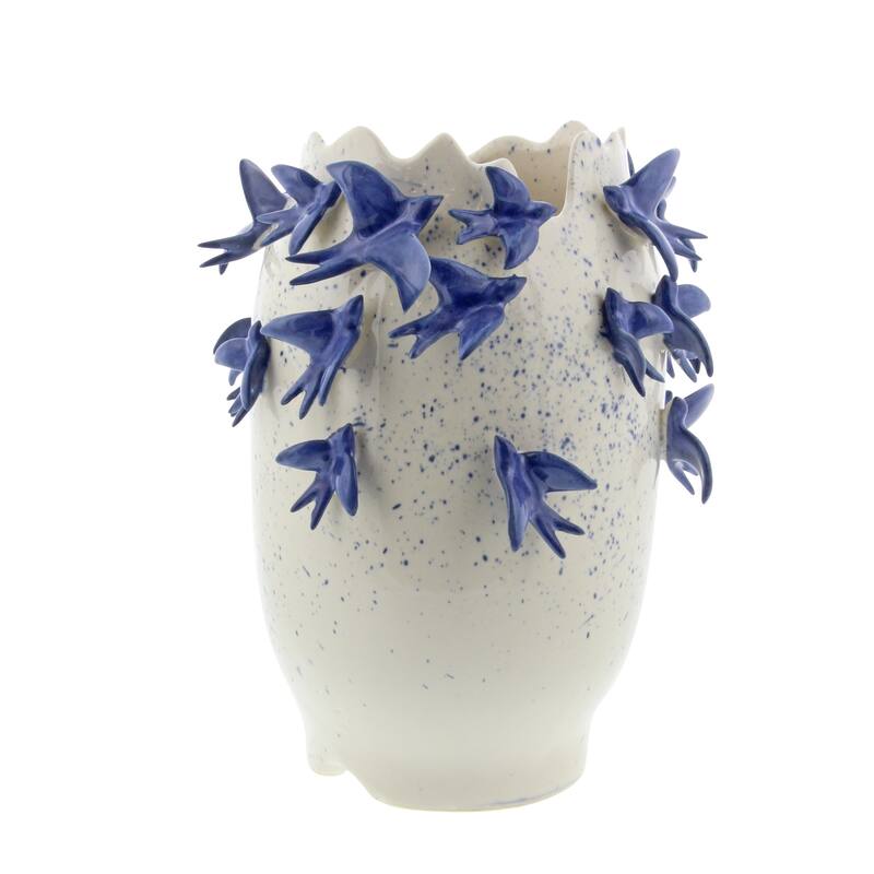 White Ceramic 3D Bird Decorative Vase