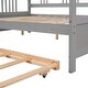 preview thumbnail 20 of 19, Full Daybed with Twin Size Trundle, Wood Full Size Bed Frame with Rails in Three Sides