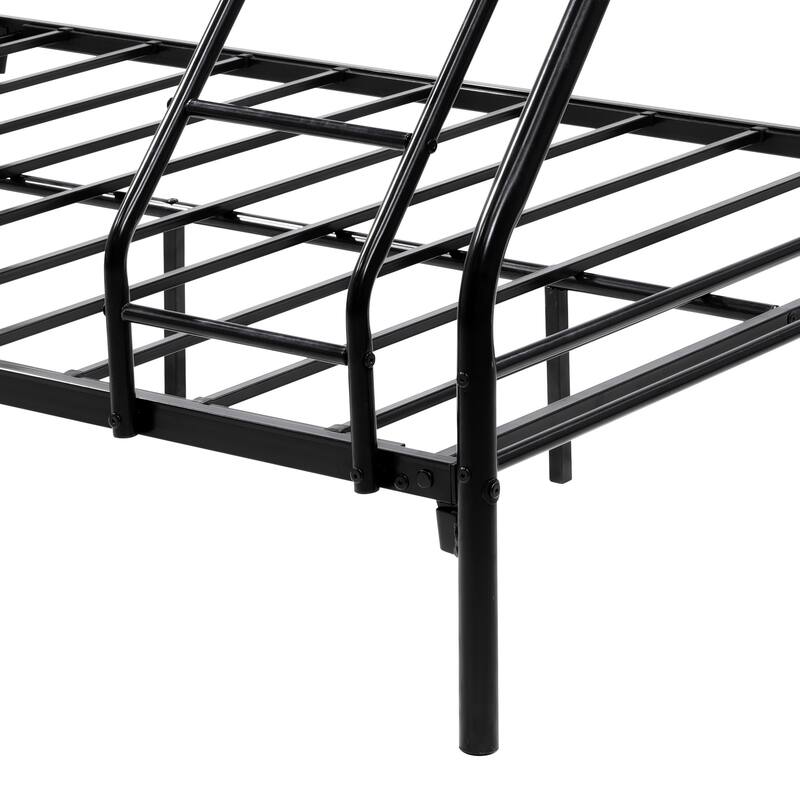 Twin-Over-Full Metal Bunk Bed with Guardrail