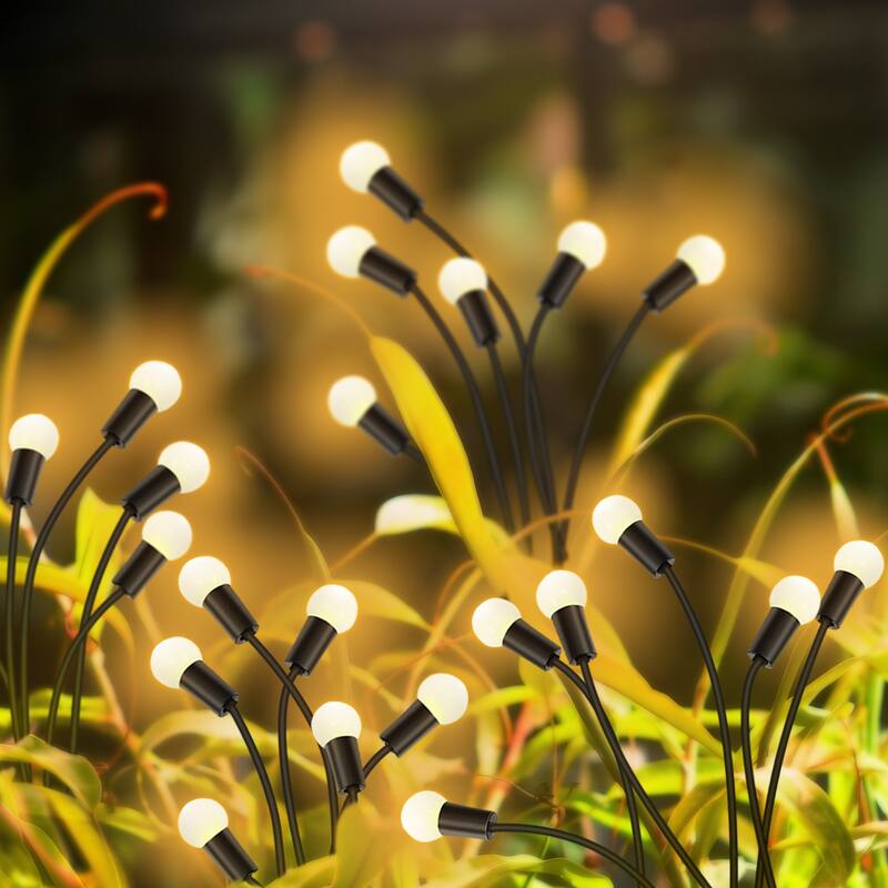 4 IN 1 Solar Firefly Lights 24 LEDs Outdoor Garden Lights - Warm-White