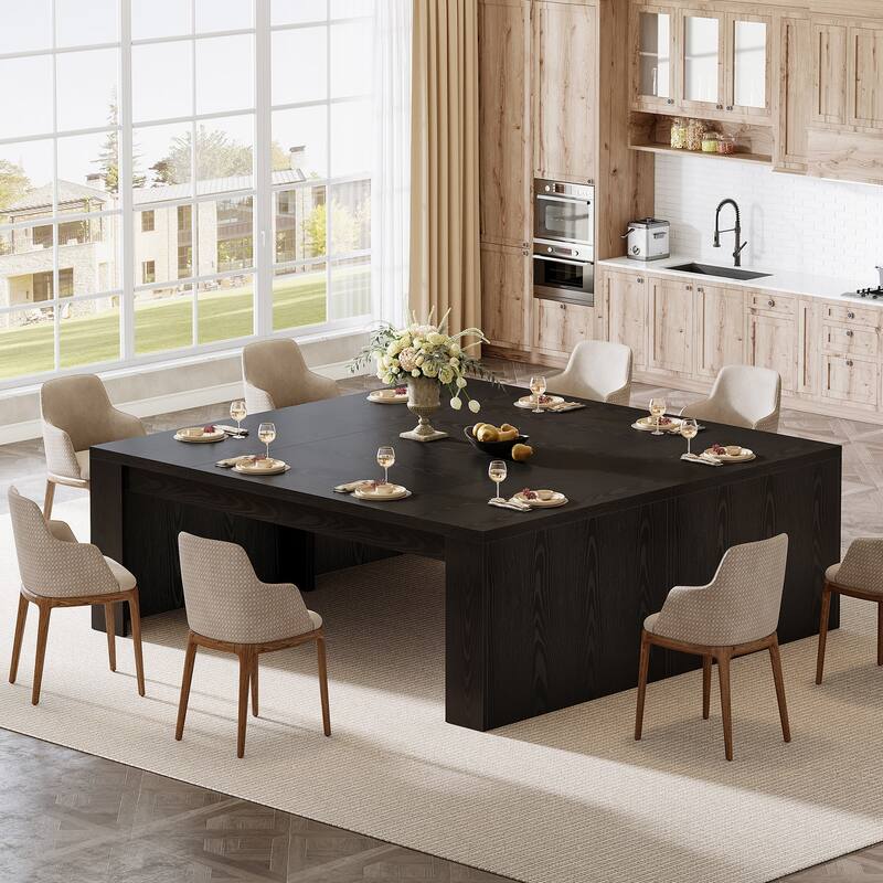 70.86-Inch Rectangular Dining Table for 6-8, Farmhouse Wooden Kitchen Table