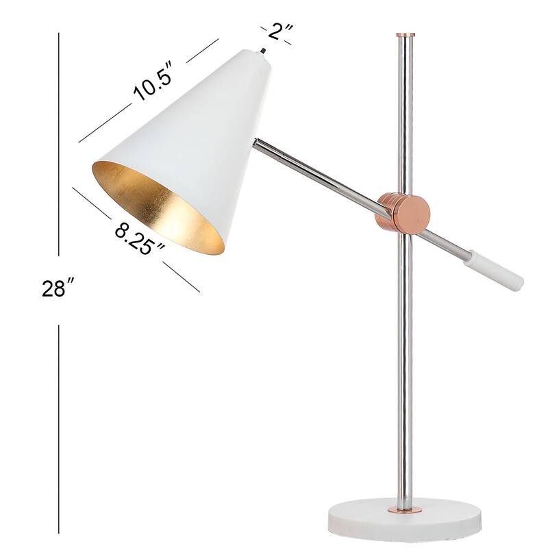 SAFAVIEH Lighting 28-inch Alexus Chrome/ Black Task Table Lamp - 28"W x 9"D x 28"H
