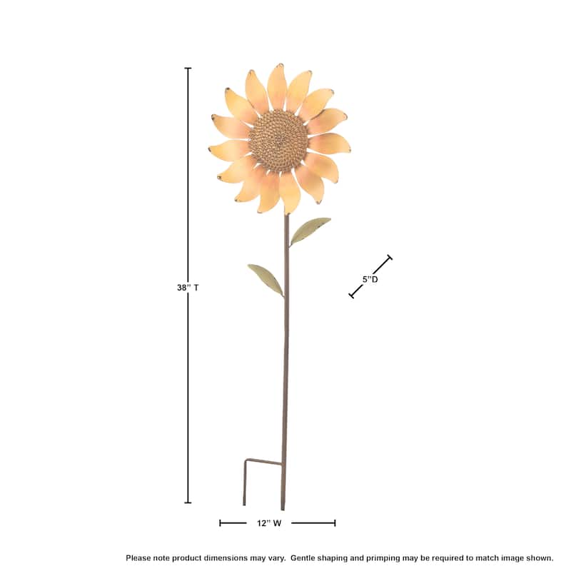 Garden Sunflower Stake 11.25"D 36"T - 11.25