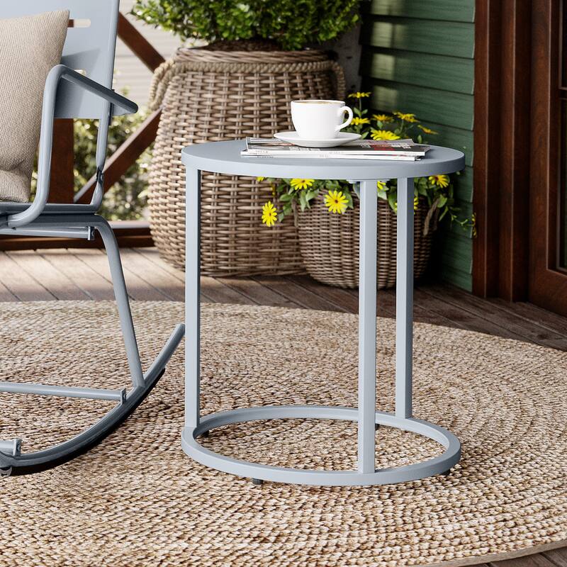 Crestlive Products Outdoor Modern Metal Round Side Table