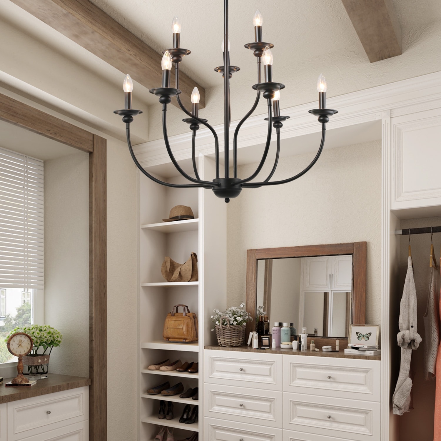black modern farmhouse chandelier
